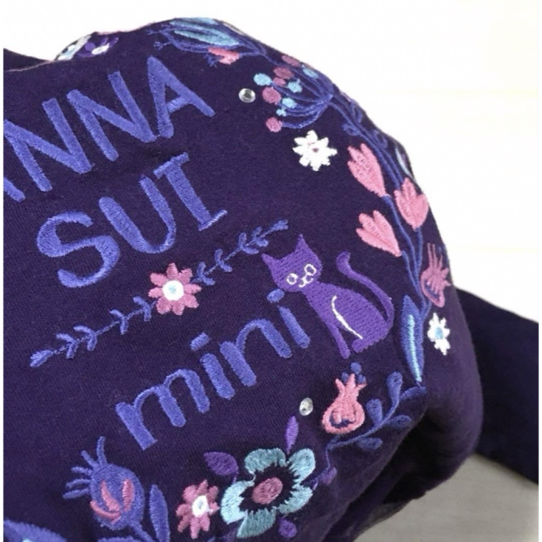 ANNA SUI mini(アナスイミニ)のANNA SUI mini 刺繍　チュール　ロゴ　ねこ Tシャツ キッズ/ベビー/マタニティのキッズ服女の子用(90cm~)(Tシャツ/カットソー)の商品写真