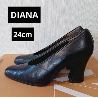 ダイアナ(DIANA)のダイアナ 黒パンプス 太ヒール 24cm ヒール高 8.5cm DIANA(ハイヒール/パンプス)