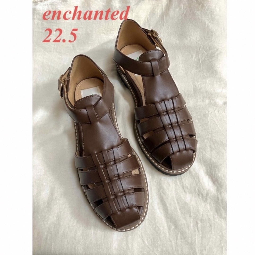 enchanted(エンチャンテッド)の新品 タンクソール グルカサンダル 22.5㎝ ブラウン レディースの靴/シューズ(サンダル)の商品写真