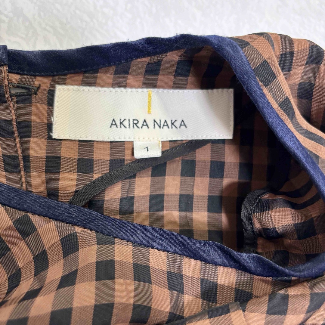 AKIRANAKA(アキラナカ)のAKIRA NAKAアキラナカ完売品ブロックチェック デザインワンピース レディースのワンピース(ロングワンピース/マキシワンピース)の商品写真