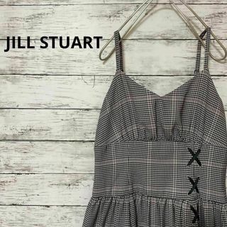 ジルスチュアート(JILLSTUART)のJILL STUART チェック柄キャミワンピース レースアップ 人気(ロングワンピース/マキシワンピース)