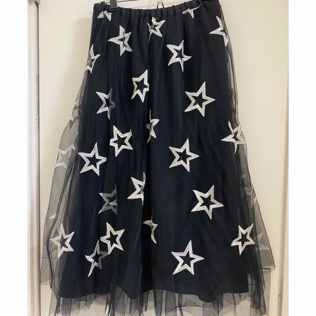 GRACE CONTINENTAL(グレースコンチネンタル)のグレースコンチネンタル　スター刺繍チュールスカート レディースのスカート(ロングスカート)の商品写真