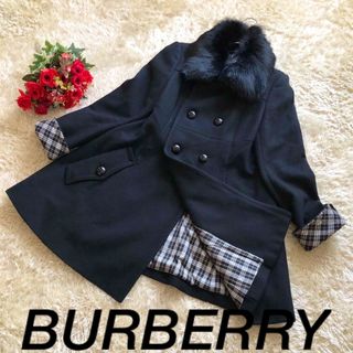 バーバリーブルーレーベル(BURBERRY BLUE LABEL)のバーバリーブルーレーベル✨ウールコート　ファー付き　(ロングコート)