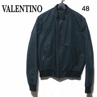 ヴァレンティノ(VALENTINO)のVALENTINO ヴァレンティノ ボンバージャケット 紺 48 ブルゾン 伊製(ブルゾン)