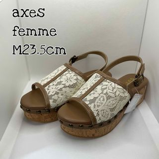 axes femme - 新品 アクシーズファム axesfemme コルクレースサンダルMサイズ