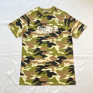 メンズカモフラ柄クルーネックTシャツ半袖Tee 1点のみグリーン