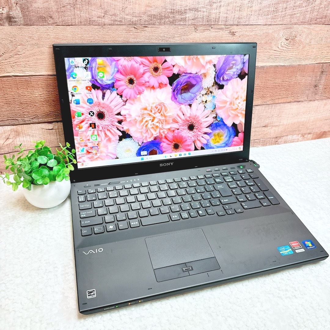 VAIO(バイオ)のi5❣️大画面VAIO✨大容量500GB‼️カメラ付✨黒ノートパソコン✨事務作業 スマホ/家電/カメラのPC/タブレット(ノートPC)の商品写真