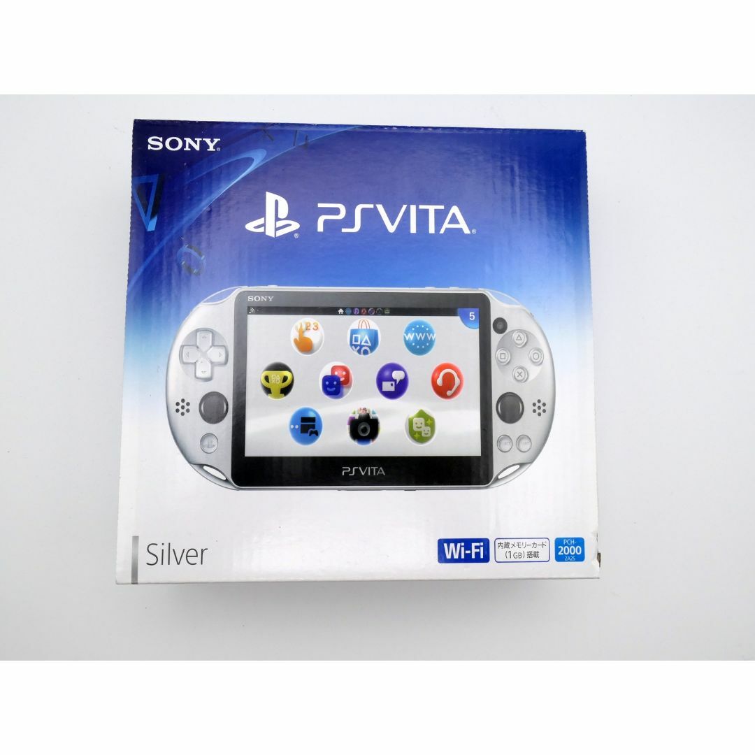 PlayStation Vita(プレイステーションヴィータ)のPS VITA Wi-Fiモデル シルバー (PCH-2000ZA25)32GB エンタメ/ホビーのゲームソフト/ゲーム機本体(携帯用ゲーム機本体)の商品写真