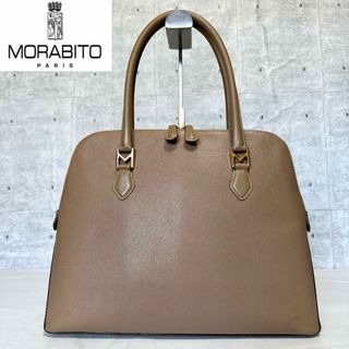 モラビト(MORABITO)のMORABITO モラビト グレージュ レザー ゴールド金具 肩掛けハンドバッグ(ハンドバッグ)