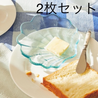 ザラホーム(ZARA HOME)の【新品】　ZARAHOME シェル　ガラスプレート　2枚セット (食器)
