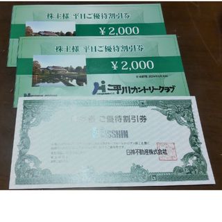 20240630迄　送料無料・追跡あり　平川C.C平日優待割引2000円券2枚他(ゴルフ場)