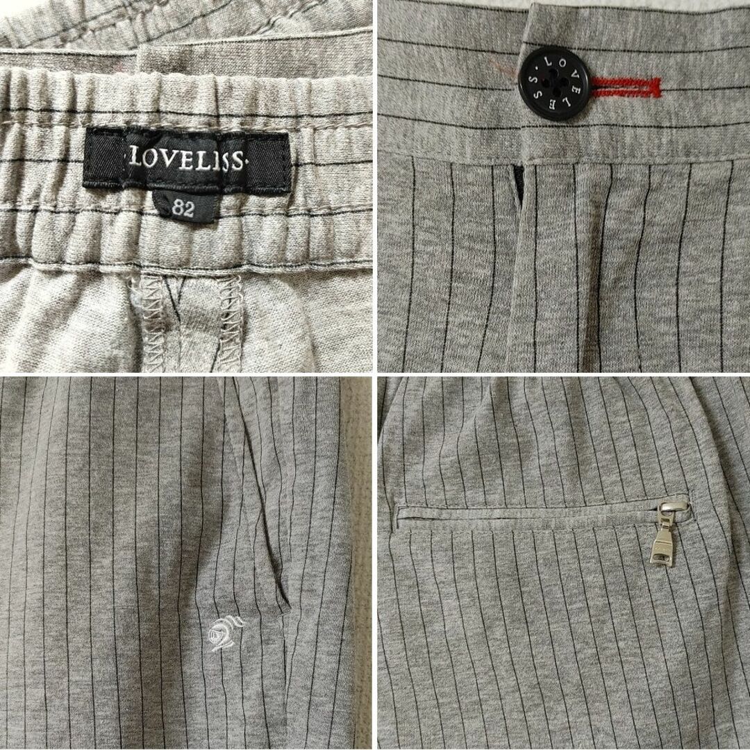 LOVELESS(ラブレス)の82 L★LOVELESS ラブレス ストライプ ワイドパンツ スラックス ロゴ メンズのパンツ(その他)の商品写真