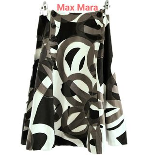 マックスマーラ(Max Mara)の大変美品　MAXMARA  春夏物　厚手コットンスカート(ひざ丈スカート)