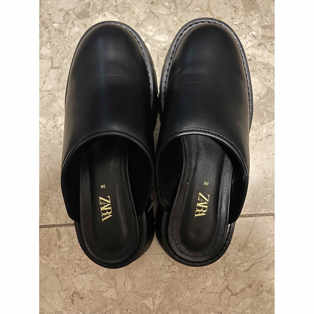ZARA フラット トラックソール ミュール 36