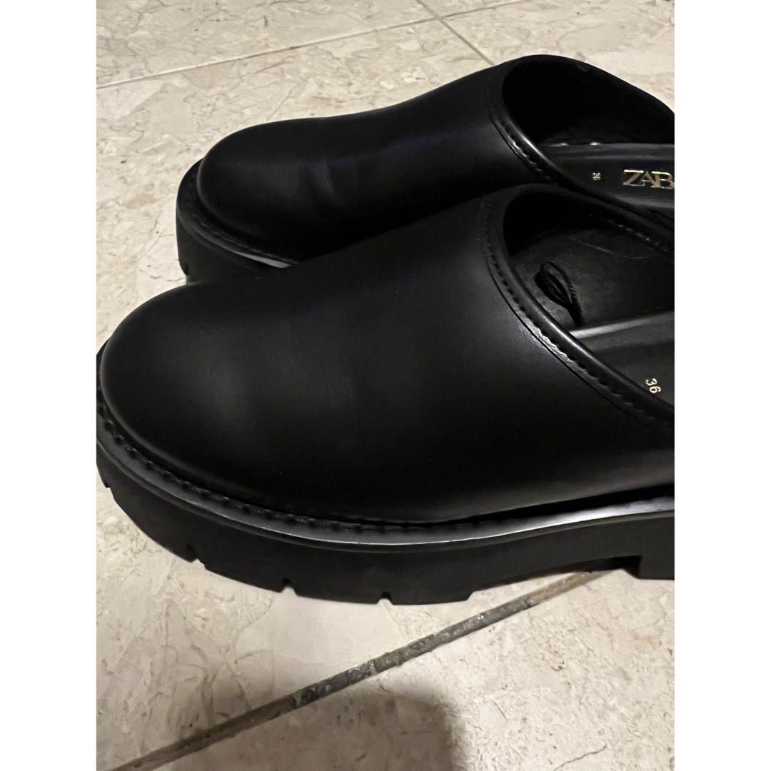 ZARA フラット トラックソール ミュール 36