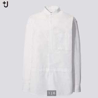 ユニクロ(UNIQLO)のスーピマコットンオーバーサイズスタンドカラーシャツ（長袖）(シャツ)