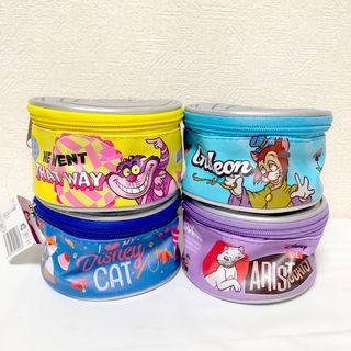 ディズニー(Disney)の【匿名発送】新品 ディズニー 猫缶風レザーポーチ 4種コンプリートセット(キャラクターグッズ)