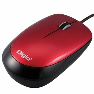 【色: レッド】ナカバヤシ Digio2 有線マウス 3ボタン レッド Z819(PC周辺機器)