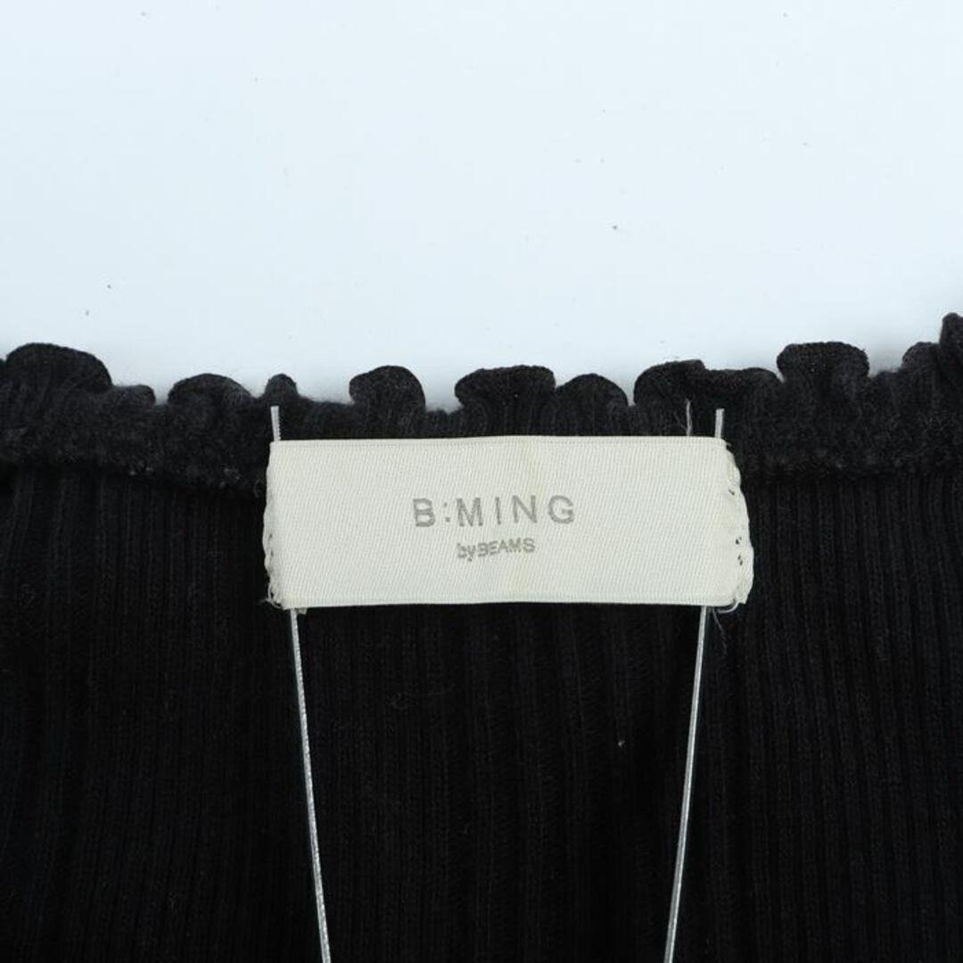 BEAMS(ビームス)のビームス 長袖Ｔシャツ トップス　カットソー フリル B:ＭＩＮＧ レディース ﾌﾘｰサイズ ブラック BEAMS レディースのトップス(Tシャツ(長袖/七分))の商品写真