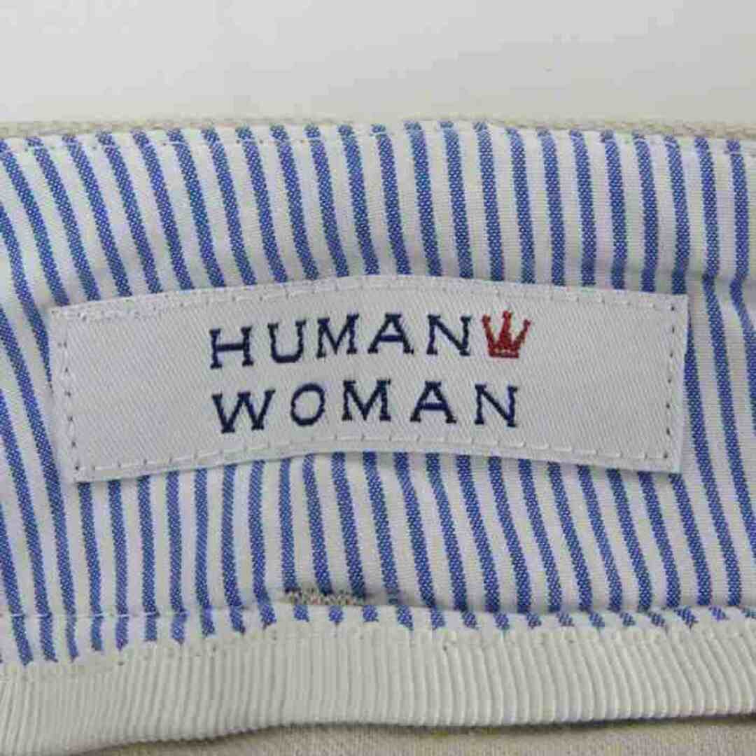 HUMAN WOMAN(ヒューマンウーマン)のヒューマンウーマン パンツ テーパード シンプル  レディース Lサイズ ベージュ HUMAN WOMAN レディースのパンツ(その他)の商品写真