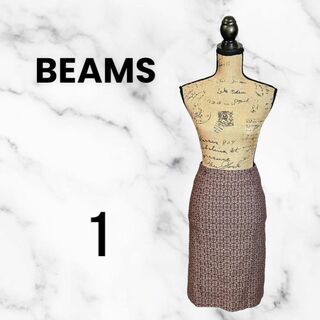 レイビームス(Ray BEAMS)の【RAY BEAMS】タイトスカート　刺繍　花柄　日本製　ボルドー　1(ひざ丈スカート)