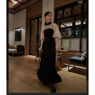 アメリヴィンテージ(Ameri VINTAGE)のAMERI  LAYERED BALLOON HEM DRESS(ロングワンピース/マキシワンピース)