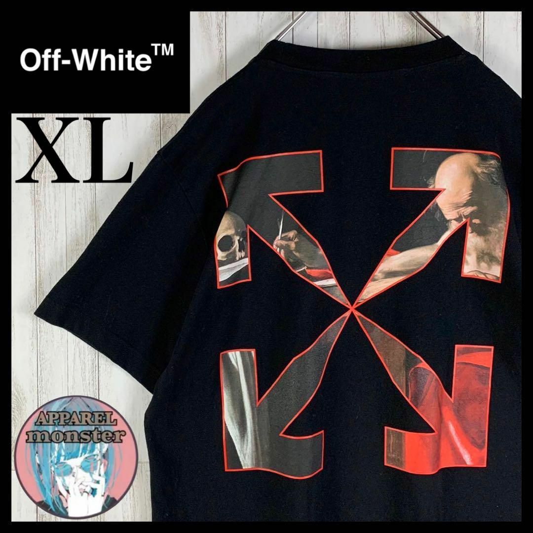 OFF-WHITE(オフホワイト)の【超絶人気モデル】オフホワイト 正規品 XL クロスアロー 両面ロゴ Tシャツ メンズのトップス(Tシャツ/カットソー(半袖/袖なし))の商品写真