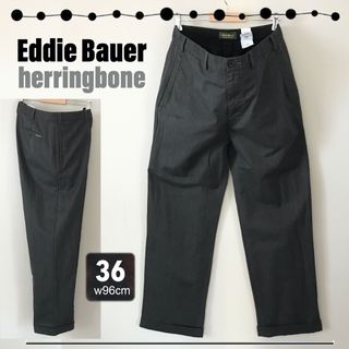 エディーバウアー(Eddie Bauer)のエディーバウアー★ヘリンボーンチノパンツ★リラックスドFIT★w36(96cm)(チノパン)