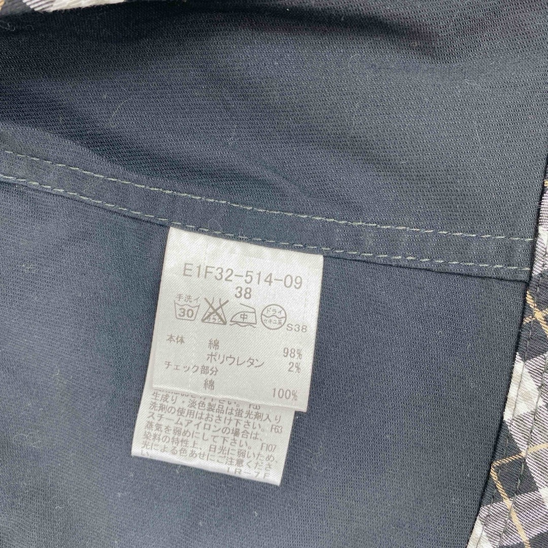 BURBERRY BLUE LABEL(バーバリーブルーレーベル)の【美品】バーバリーブルーレーベル　ノーカラージャケット　ノバチェック　ホースロゴ レディースのジャケット/アウター(ノーカラージャケット)の商品写真