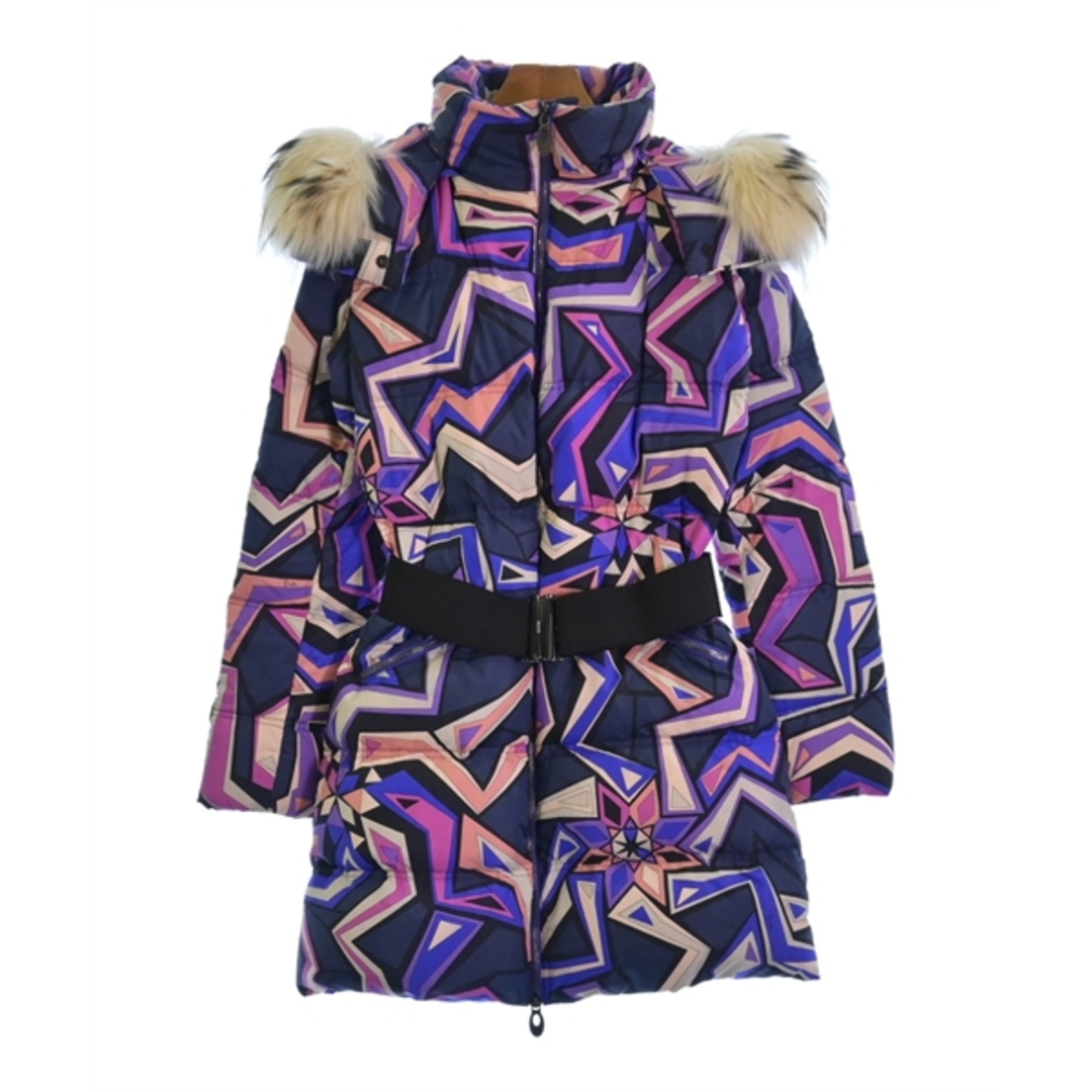 EMILIO PUCCI(エミリオプッチ)のEMILIO PUCCI ダウンコート 40(M位) 紫x紺xピンク等(総柄) 【古着】【中古】 レディースのジャケット/アウター(ダウンコート)の商品写真