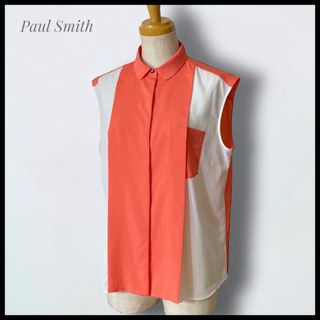 【Paul Smith】美品  洗える  バイカラーノースリーブ ブラウス