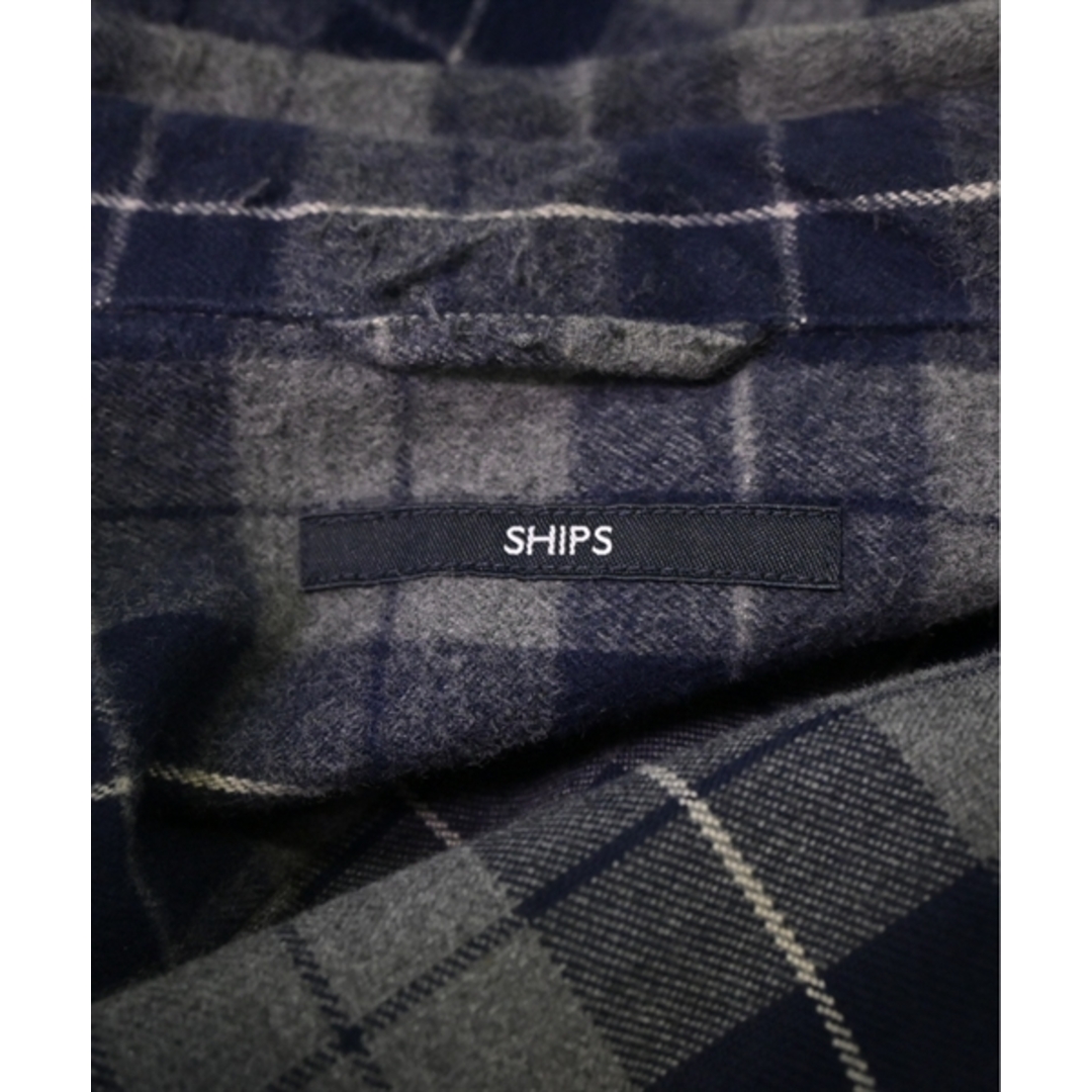SHIPS(シップス)のSHIPS シップス カジュアルシャツ S 紺xグレー(チェック) 【古着】【中古】 メンズのトップス(シャツ)の商品写真