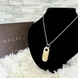 グッチ(Gucci)の【美品】GUCCI グッチ チャーム ネックレス チェーン GG プレート型(ネックレス)