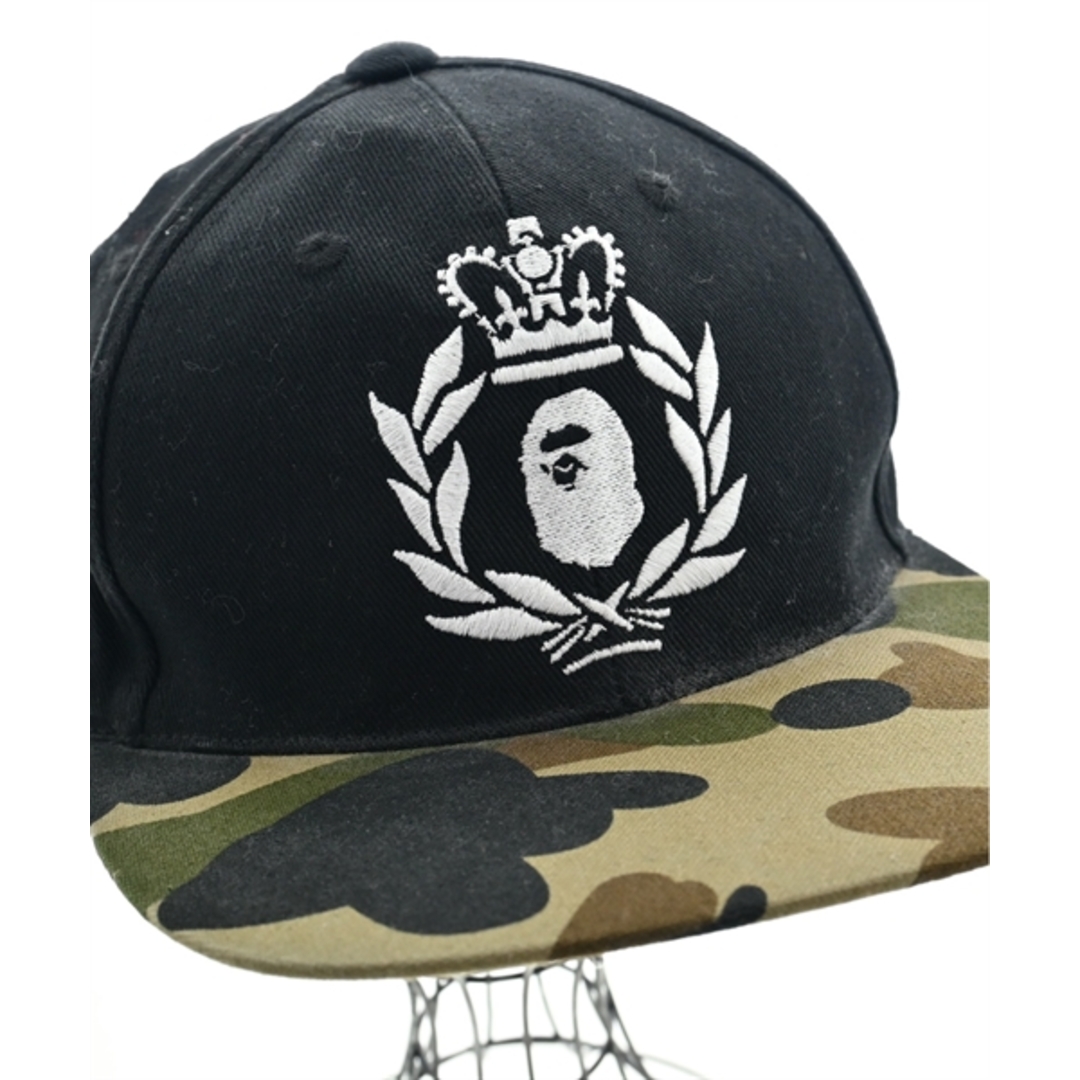 A BATHING APE(アベイシングエイプ)のA BATHING APE キャップ - 黒xカーキx茶(迷彩) 【古着】【中古】 メンズの帽子(キャップ)の商品写真