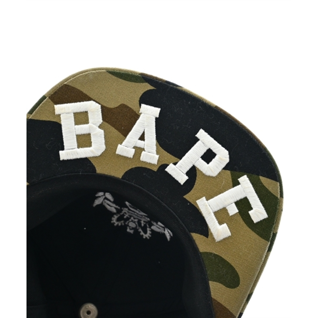 A BATHING APE(アベイシングエイプ)のA BATHING APE キャップ - 黒xカーキx茶(迷彩) 【古着】【中古】 メンズの帽子(キャップ)の商品写真