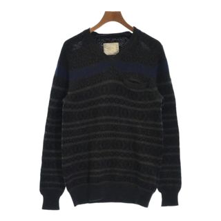 サカイ(sacai)のsacai サカイ ニット・セーター 2(M位) グレーx黒等(総柄) 【古着】【中古】(ニット/セーター)