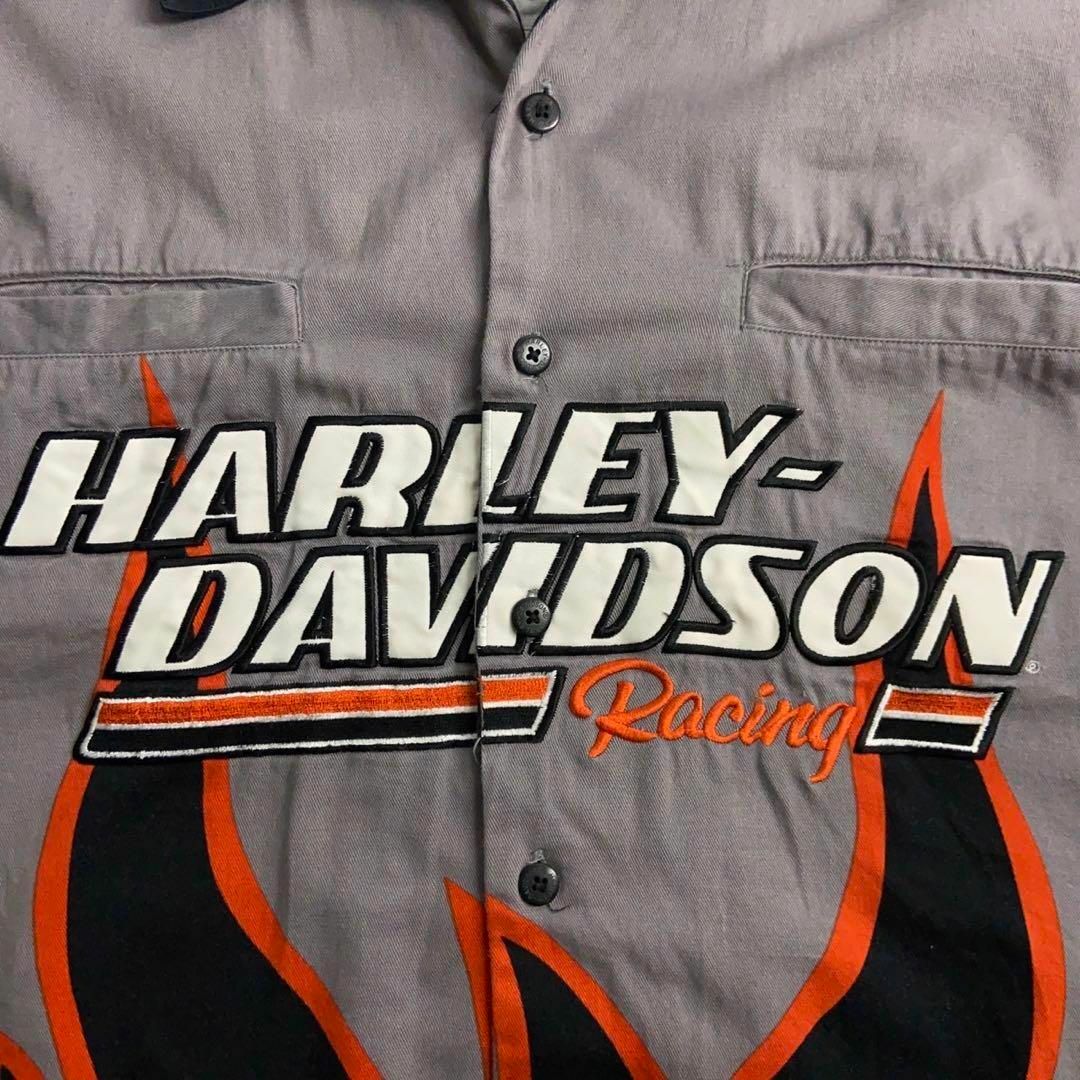 Harley Davidson(ハーレーダビッドソン)の8957【希少2XLサイズ】ハーレーダビッドソン☆総柄デザイン半袖シャツ入手困難 メンズのトップス(シャツ)の商品写真