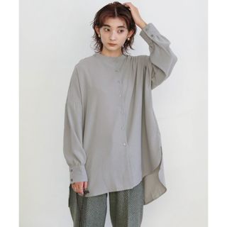 セレクトモカ(SELECT MOCA)のselect MOCAバックスリスタンドカラーオーバーサイズバックデザインシャツ(シャツ/ブラウス(長袖/七分))