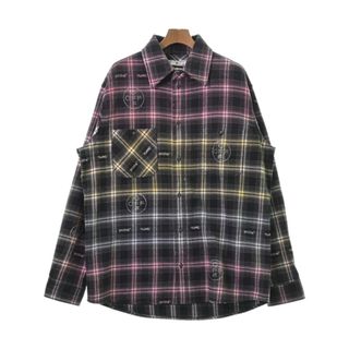 オフホワイト(OFF-WHITE)のOFF-WHITE カジュアルシャツ XL ピンクxグレーx黒等(チェック) 【古着】【中古】(シャツ)