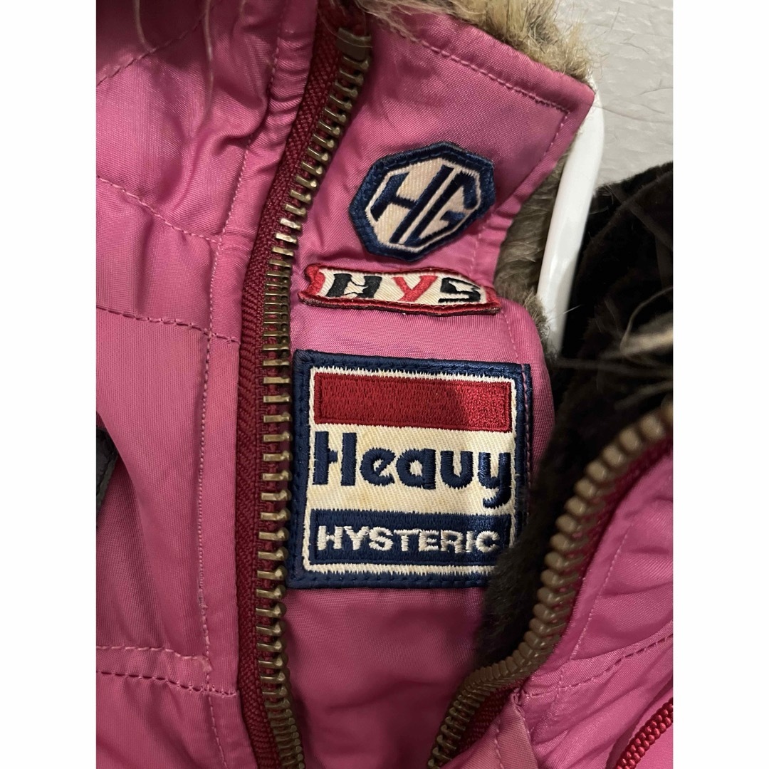 HYSTERIC GLAMOUR(ヒステリックグラマー)のヒステリックグラマー　コート　ワッペン　アウター　ピンク　HYS　ファー レディースのジャケット/アウター(モッズコート)の商品写真