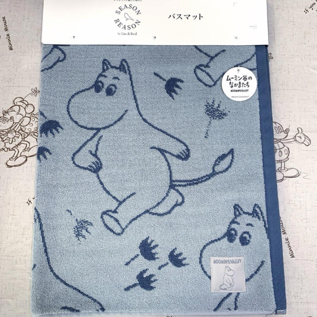 MOOMIN(ムーミン)の【新品 未使用】　バスマットセット ◆ムーミン　リトルミィ〈2枚〉コットン100 インテリア/住まい/日用品の日用品/生活雑貨/旅行(タオル/バス用品)の商品写真