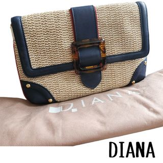 ダイアナ(DIANA)のDIANA ポシェット クラッチバッグ 2Way 編み込み ストロー(クラッチバッグ)