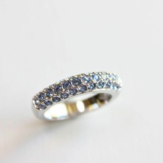 スワロフスキー(SWAROVSKI)の【美品】スワロフスキー ブルークリスタルリング(リング(指輪))