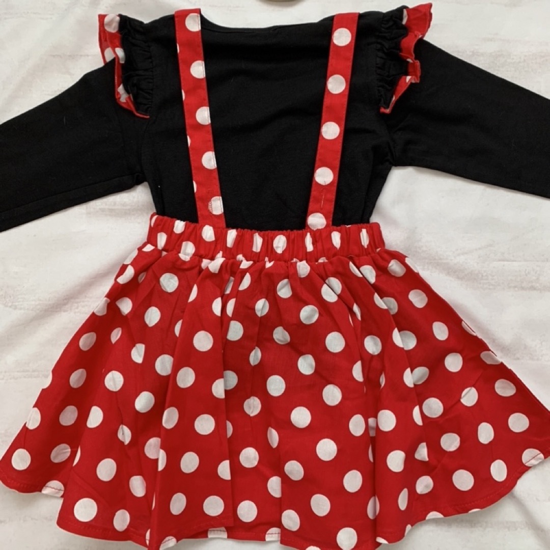 100 ミニーちゃん コスチューム ワンピース ディズニー セットアップ キッズ/ベビー/マタニティのキッズ服女の子用(90cm~)(ワンピース)の商品写真