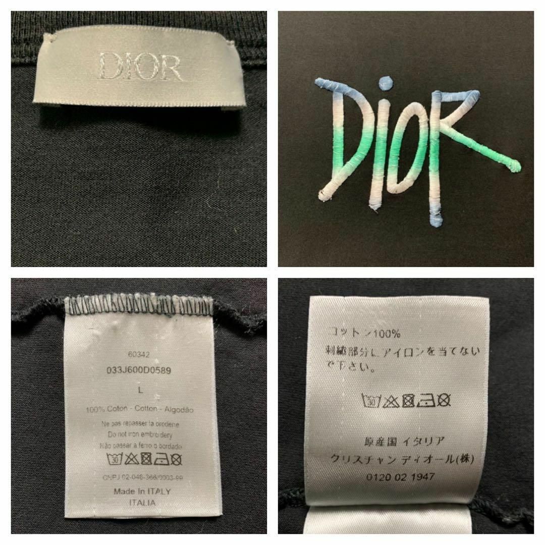 Christian Dior(クリスチャンディオール)の【限定コラボ】ディオール×ステューシー 刺繍ロゴ 即完売 希少 Tシャツ メンズのトップス(Tシャツ/カットソー(半袖/袖なし))の商品写真