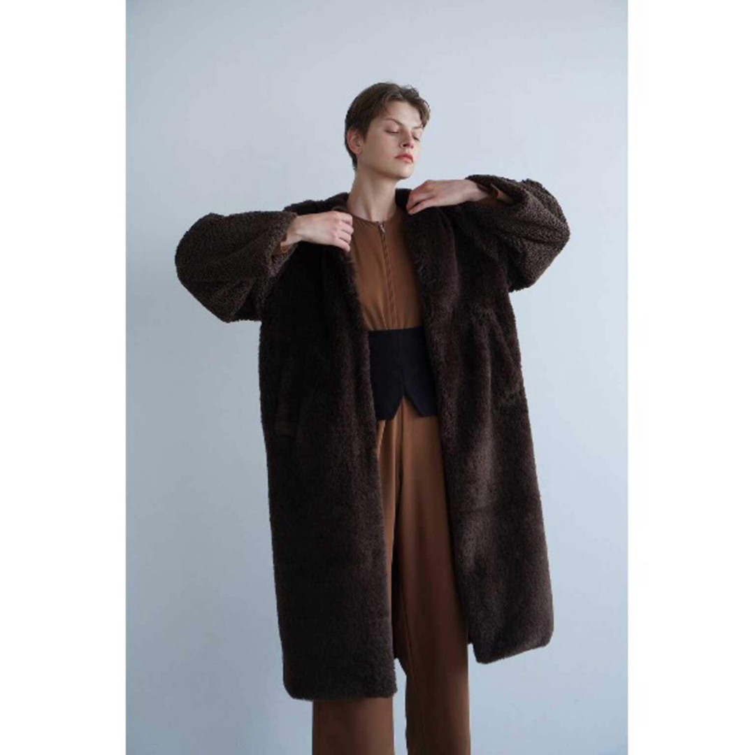 CLANE(クラネ)のCLANE クラネ MIX FUR COCOON COAT ファーコート レディースのジャケット/アウター(ロングコート)の商品写真