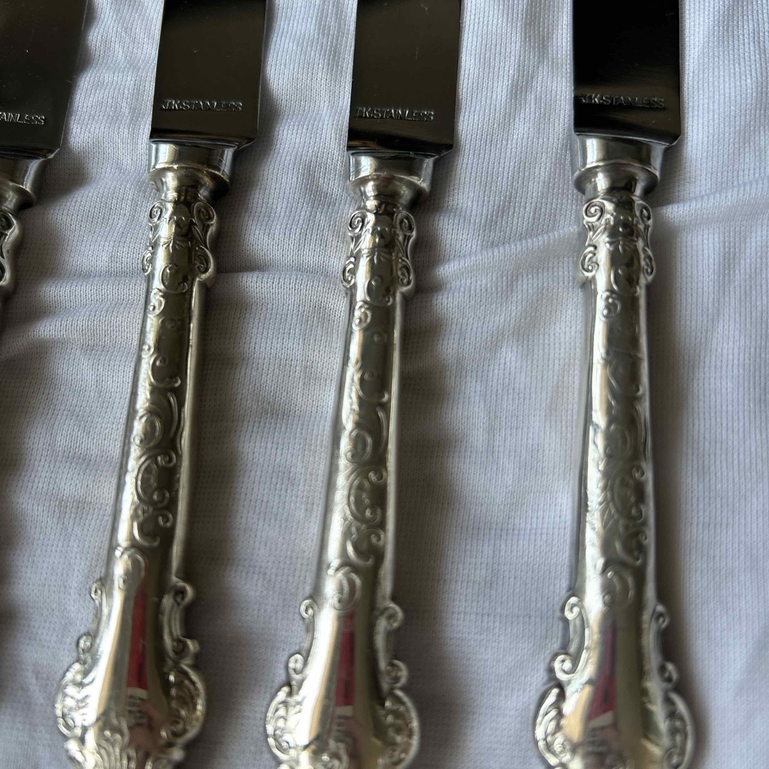 イギリスアンティーク　シルバープレート　デザートナイフ　6本 インテリア/住まい/日用品のキッチン/食器(カトラリー/箸)の商品写真