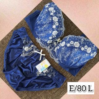 e80-4s【E/80 L】ブラジャー/ショーツ　上下セット【新品タグ付き】(ブラ&ショーツセット)