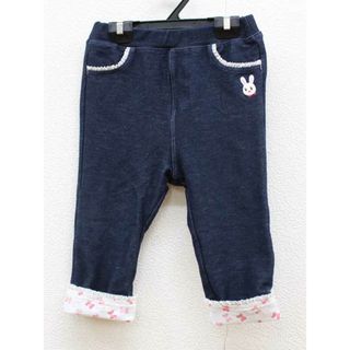 ミキハウス(mikihouse)の▼ミキハウス/mikihouse▼80cm ロングパンツ/長ズボン インディゴ×白×ピンク 【中古】子供服 キッズ kids ベビー服 baby 女の子 春秋 bottoms 402042(パンツ)