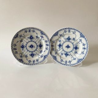 ロイヤルコペンハーゲン(ROYAL COPENHAGEN)のロイヤルコペンハーゲン ブルーフルーテッド ハーフレース プレート2枚②(食器)